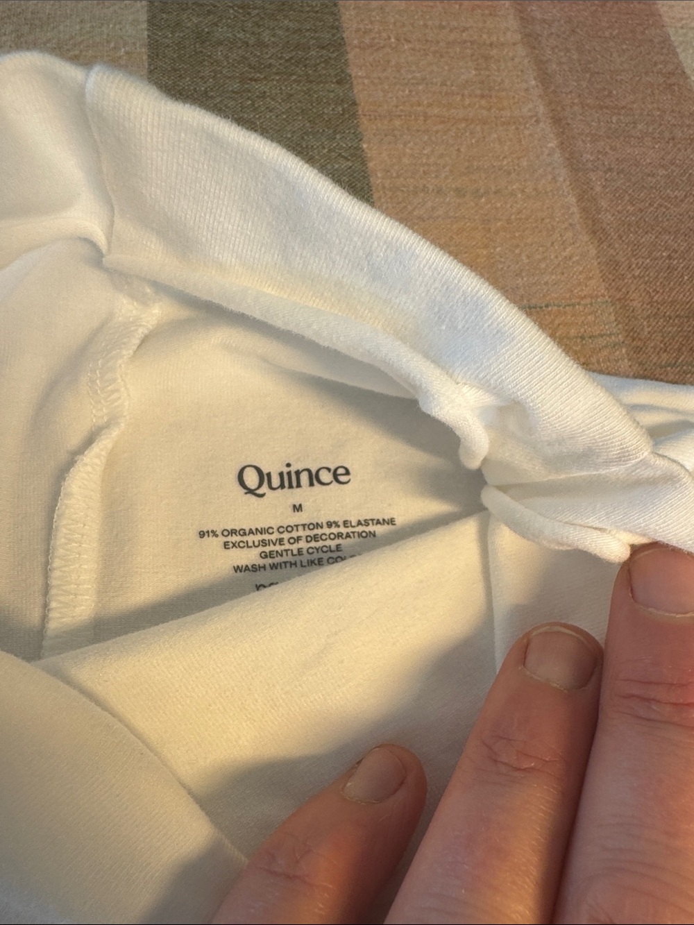 Quince Stretch Cotton Jersey Sleeveless Mock Neck Top white size M - Picture 6 of 8